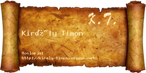 Király Timon névjegykártya