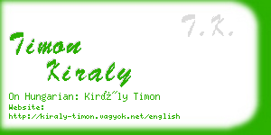timon kiraly business card